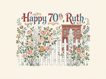 A sample card front in the style Alpine folk painting.