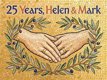 A sample card front in the style Byzantine mosaic.