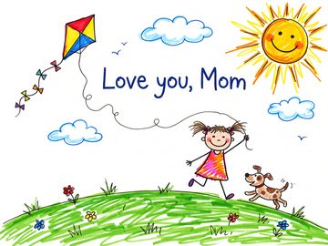 A sample card front in the style Marker drawing.