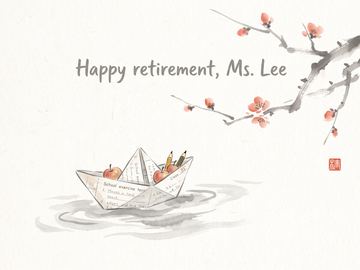 A sample card front in the style Japanese ink wash (sumi-e inspired).
