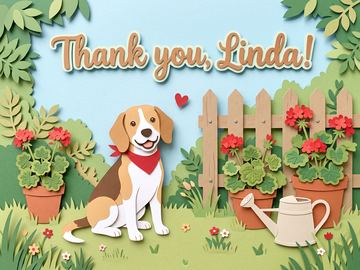 A sample card front in the style Layered paper cut.