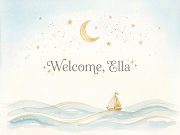 A sample card front in the style Pale celestial.