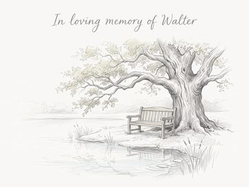 A sample card front in the style Pencil with a touch of color.